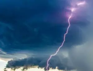 Lightning in a stormy sky