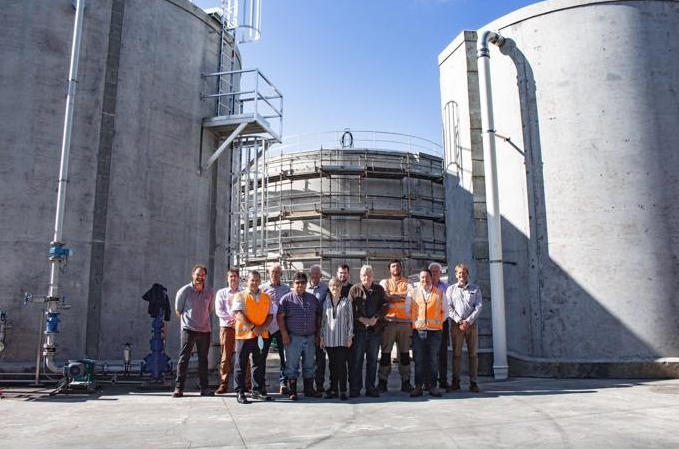 A group of workers at the Tokoroa wastewater treatment plant, New Zealand