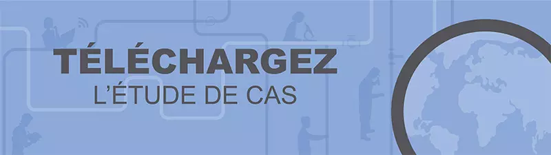 Bouton bleu de téléchargement del 'étude de cas